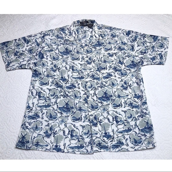 Novin Direct. Blue Boats Hawaiian Poly Shirt XL - Picture 6 of 6